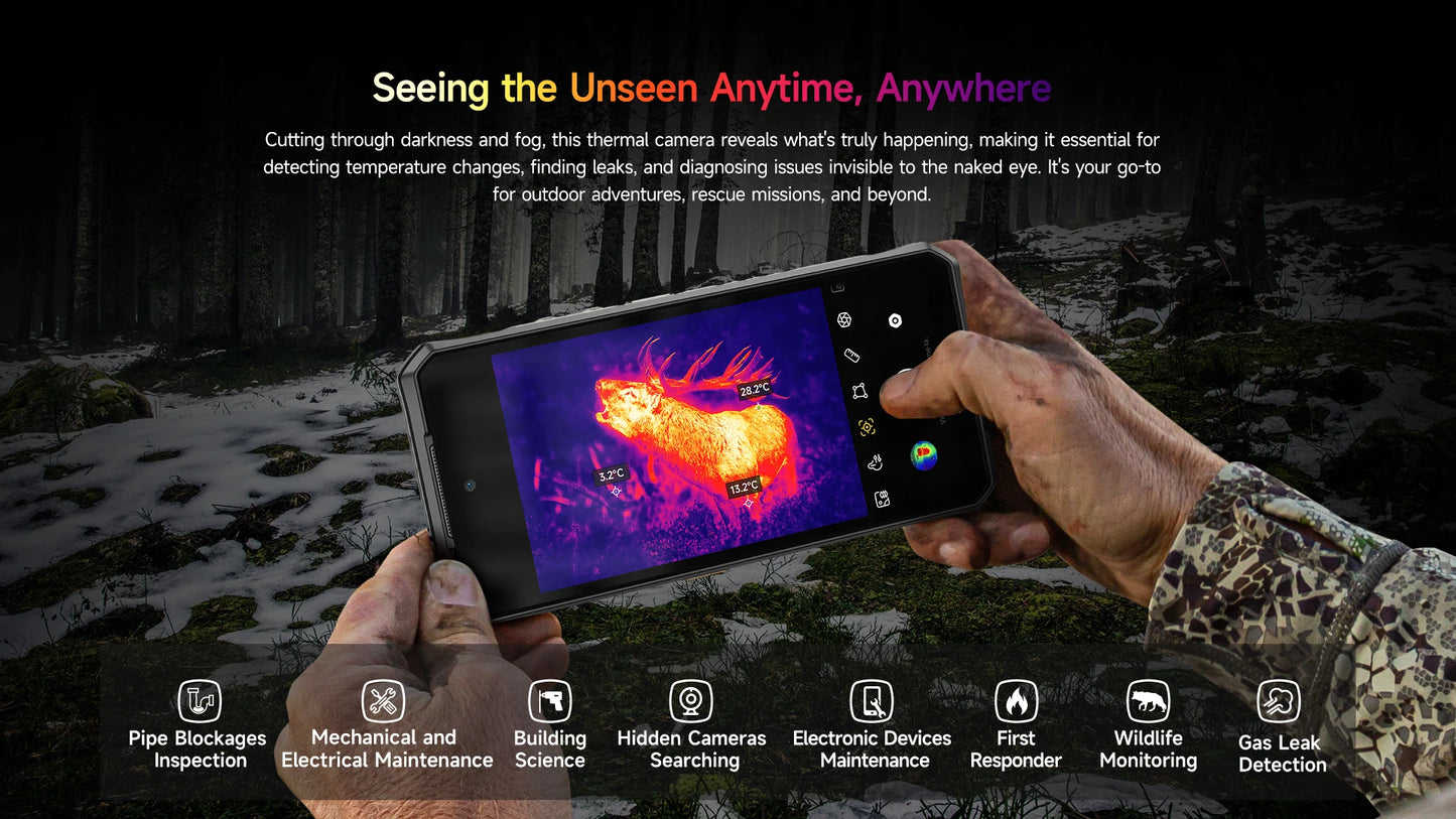 Ulefone Armor 28 Ultra 5G AI Thermal Imaging Rugged Phone Dimensity 9300+ 1TB ROM 32GB RAM Android Smartphone AMOLED Mobile