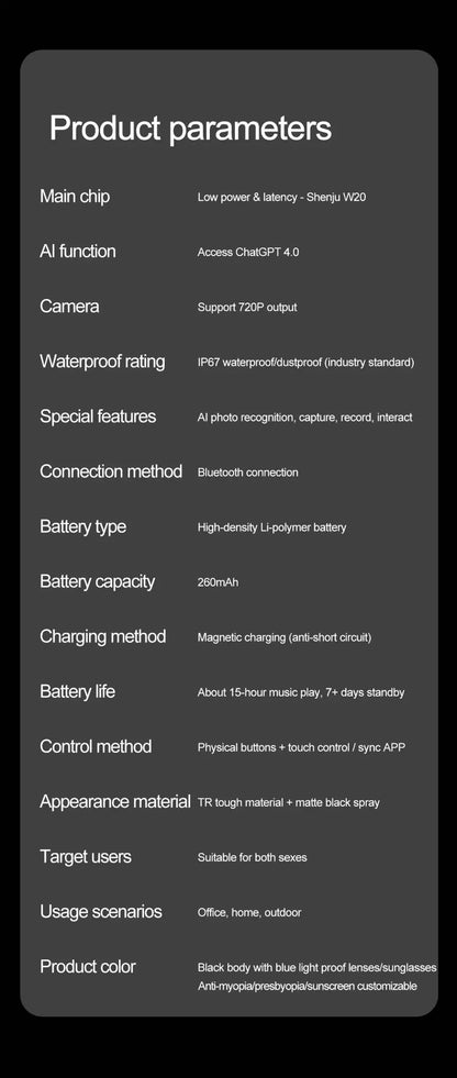 LIGE Smart Glasses Photography Video AI Intelligent Interactive Translation IOS Andirod Glasses