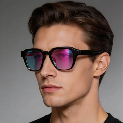 CATERSIDE Men Women Fashion square Frame Sunglasses Daily Wear UV400 Protection Eyewear PC Frame Propionate Pin Legs