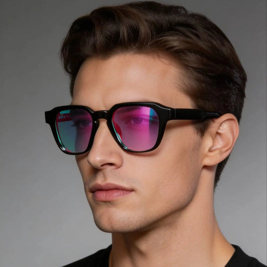 CATERSIDE Men Women Fashion square Frame Sunglasses Daily Wear UV400 Protection Eyewear PC Frame Propionate Pin Legs