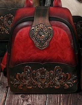 High-Value PU Embossed Fashion Women Backpack Bag Retro