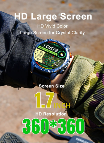 LIGE New Military T-Rex 3 Ultra Smart Watch 1000mAh Battery IP68 Waterproof Compass Flashlight Sports Tracker Smartwatch
