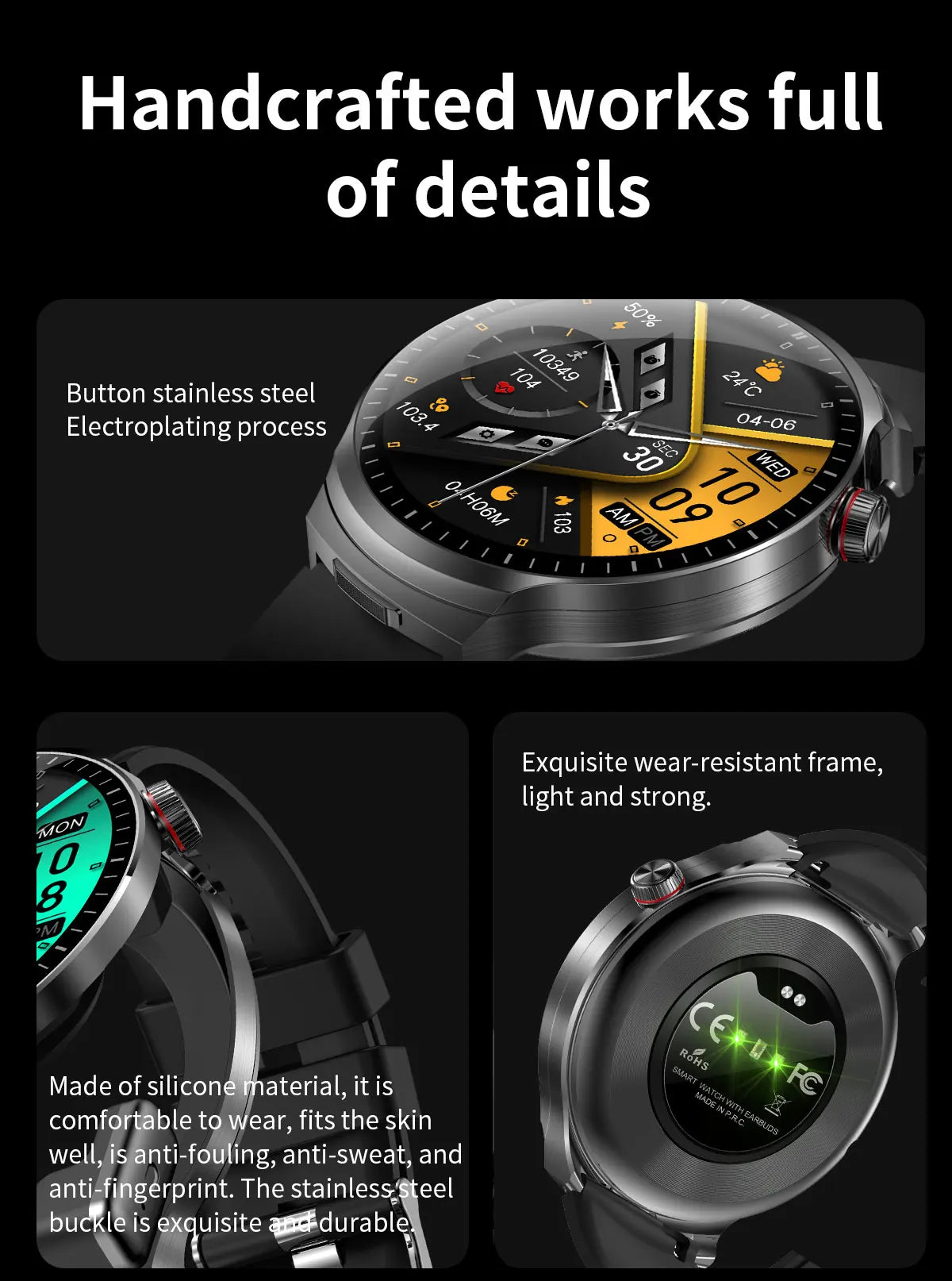 LIGE New TWS 2-In-1 Headset Smart Watch 1.85" Bluetooth Call Men Earphone Smartwatch Heart Rate Health Monitor Music