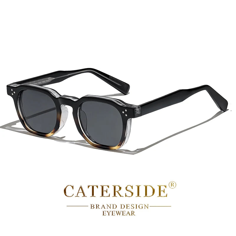 CATERSIDE Retro Punk Men Sunglasses Frame Square Travel Party Business Festival