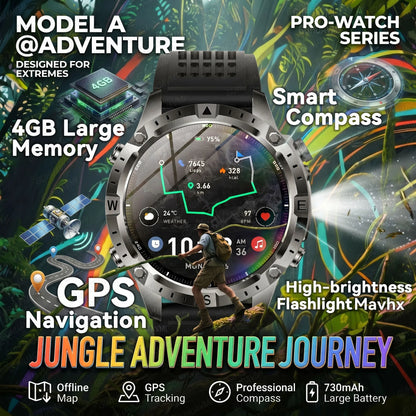 GUHUAVMI GPS Outdoor Smart Watch 1.43 AMOLED Fitness Tracker with Offline Maps Local Music Compass Altimeter Barometer Heart Rate 3ATM BT
