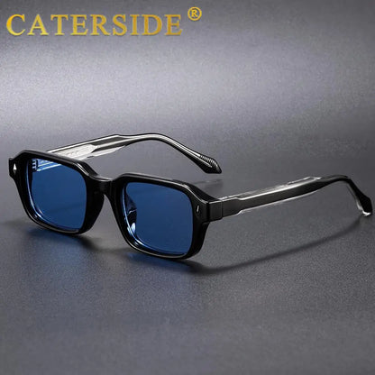 CATERSIDE Unisex Square Frame Sunglasses Retro Punk Personalized Design Sun Glasses Travel Business Festival Gift Eyewear ﻿