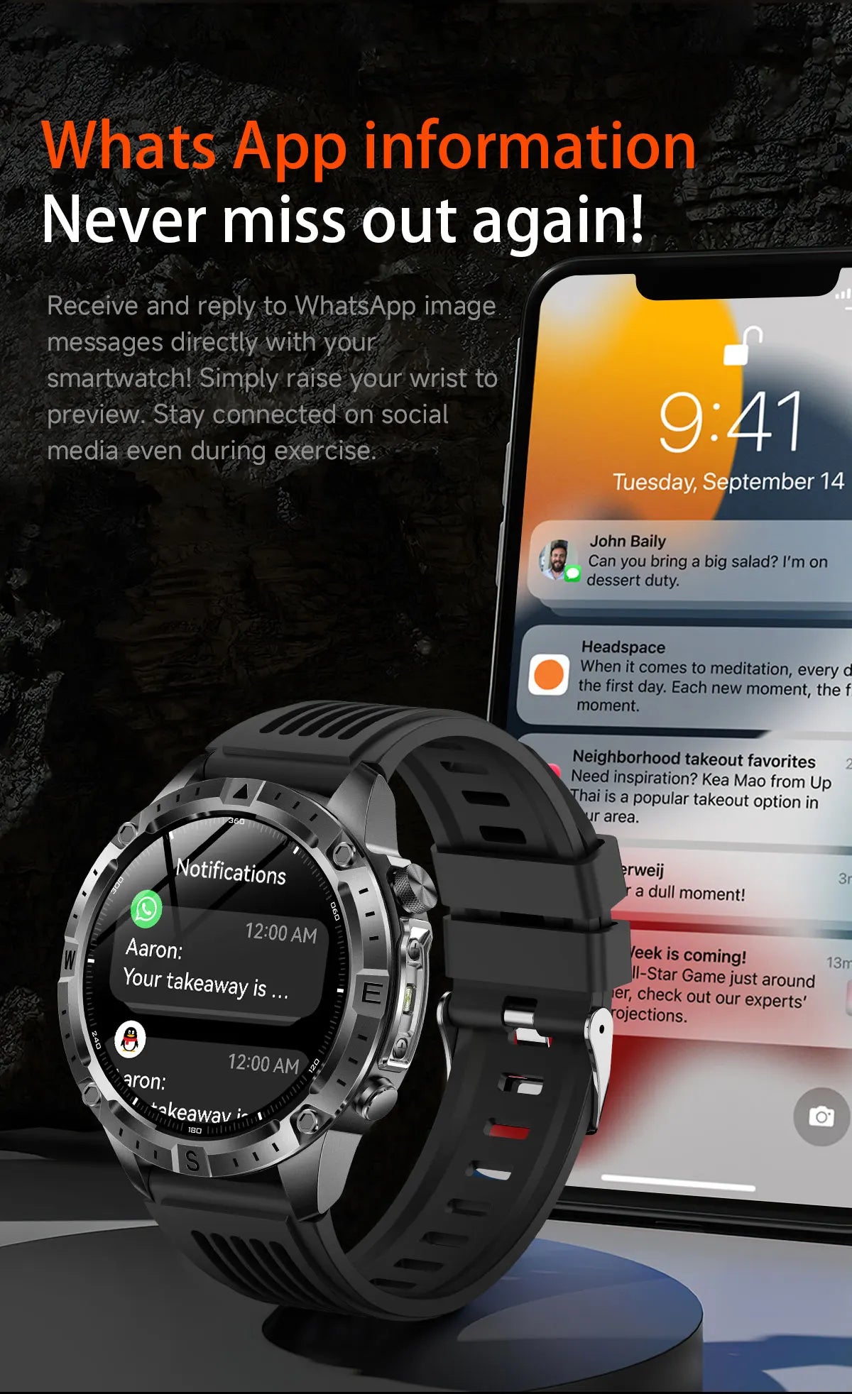 GUHUAVMI GPS Outdoor Smart Watch 1.43 AMOLED Fitness Tracker with Offline Maps Local Music Compass Altimeter Barometer Heart Rate 3ATM BT