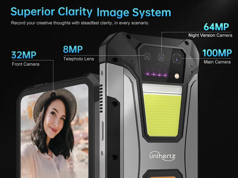 Unihertz Tank 2 PRO Rugged Phones with Projector 2.4K 23800 mAh 24GB+512GB Android 14 100MP NFC 120W G99 Octa Core Dual SIM