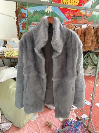 Fancy Rani Natural Fur Coat Women Winter Jacket Real Leather And Fur Bolero