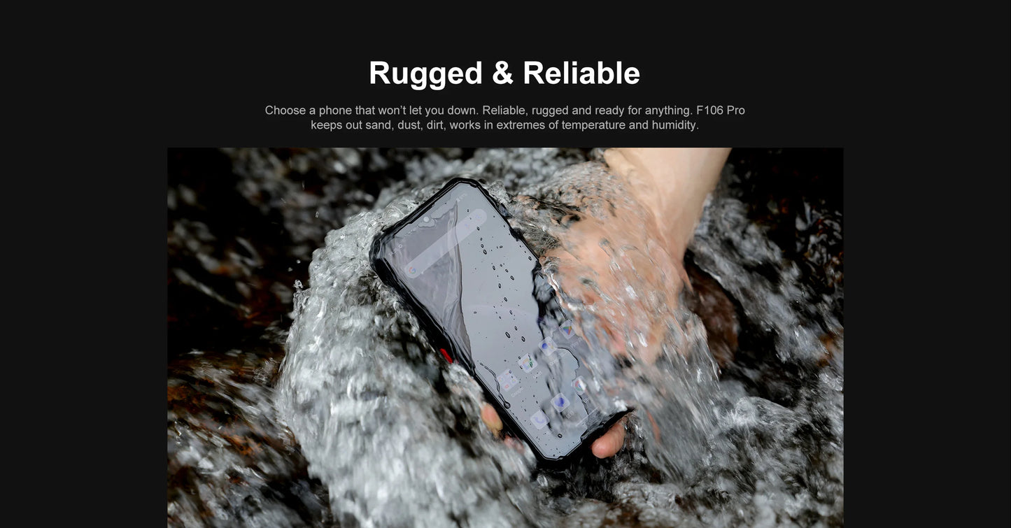FOSSIBOT F106 PRO MTK G85 4G Android 14 15GB(8+7GB Extended) 256GB ROM Rugged Smartphone 12000mAh Battery 48MP Camera