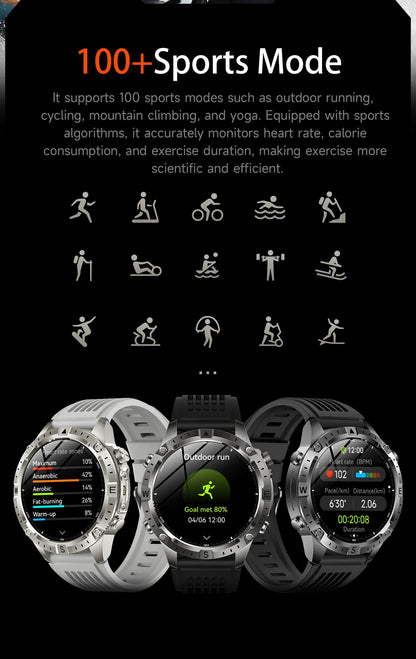 GUHUAVMI GPS Outdoor Smart Watch 1.43 AMOLED Fitness Tracker with Offline Maps Local Music Compass Altimeter Barometer Heart Rate 3ATM BT