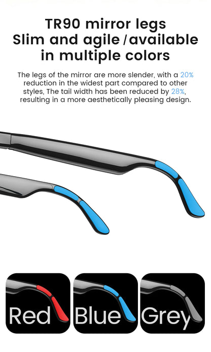 New Touch Color Change Smart Glasses AI Translation Voice Wake-Up Dual Mic Noise Reduction Bluetooth Music IP65 Waterproof