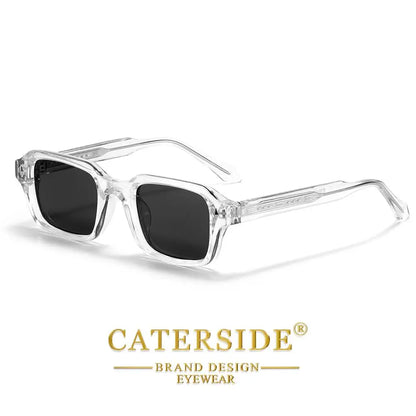 CATERSIDE Unisex Square Frame Sunglasses Retro Punk Personalized Design Sun Glasses Travel Business Festival Gift Eyewear ﻿