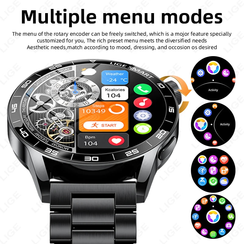 Title
LIGE Smartwatch Men For Android iOS Phone 1.38" HD Bluetooth Call Heart Rate Monitor Waterproof Sport Smart Watch
