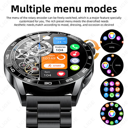 Title
LIGE Smartwatch Men For Android iOS Phone 1.38" HD Bluetooth Call Heart Rate Monitor Waterproof Sport Smart Watch
