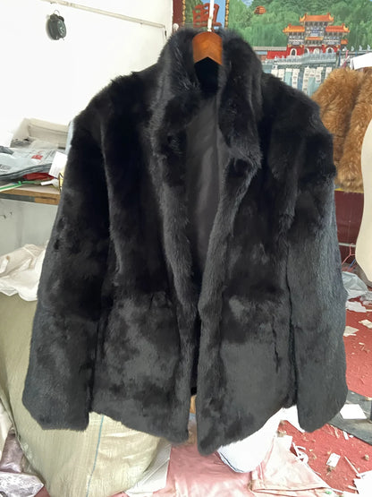 Fancy Rani Natural Fur Coat Women Winter Jacket Real Leather And Fur Bolero