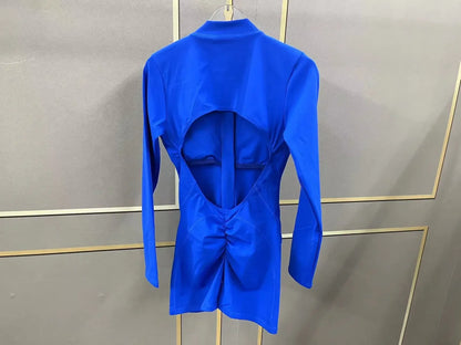Seamless Yoga Zipper Jumpsuits Sports Fitness Beauty Back Hip-Lifting Long-Sleeved One-Piece Workout Gym Tracksuits for Women
