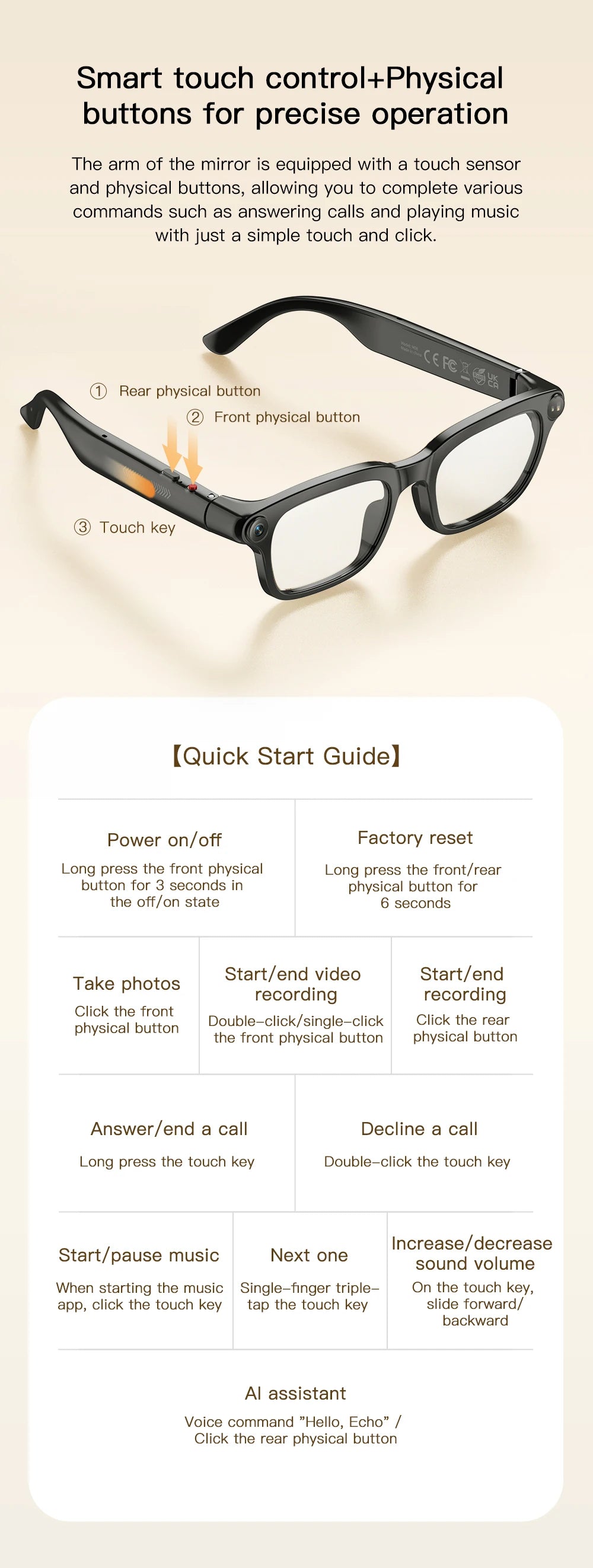 LIGE Smart Glasses HD Photo Video Open AI Record Translation Touch Photochromic Lenses Bluetooth Call Music Multifunction Glasses