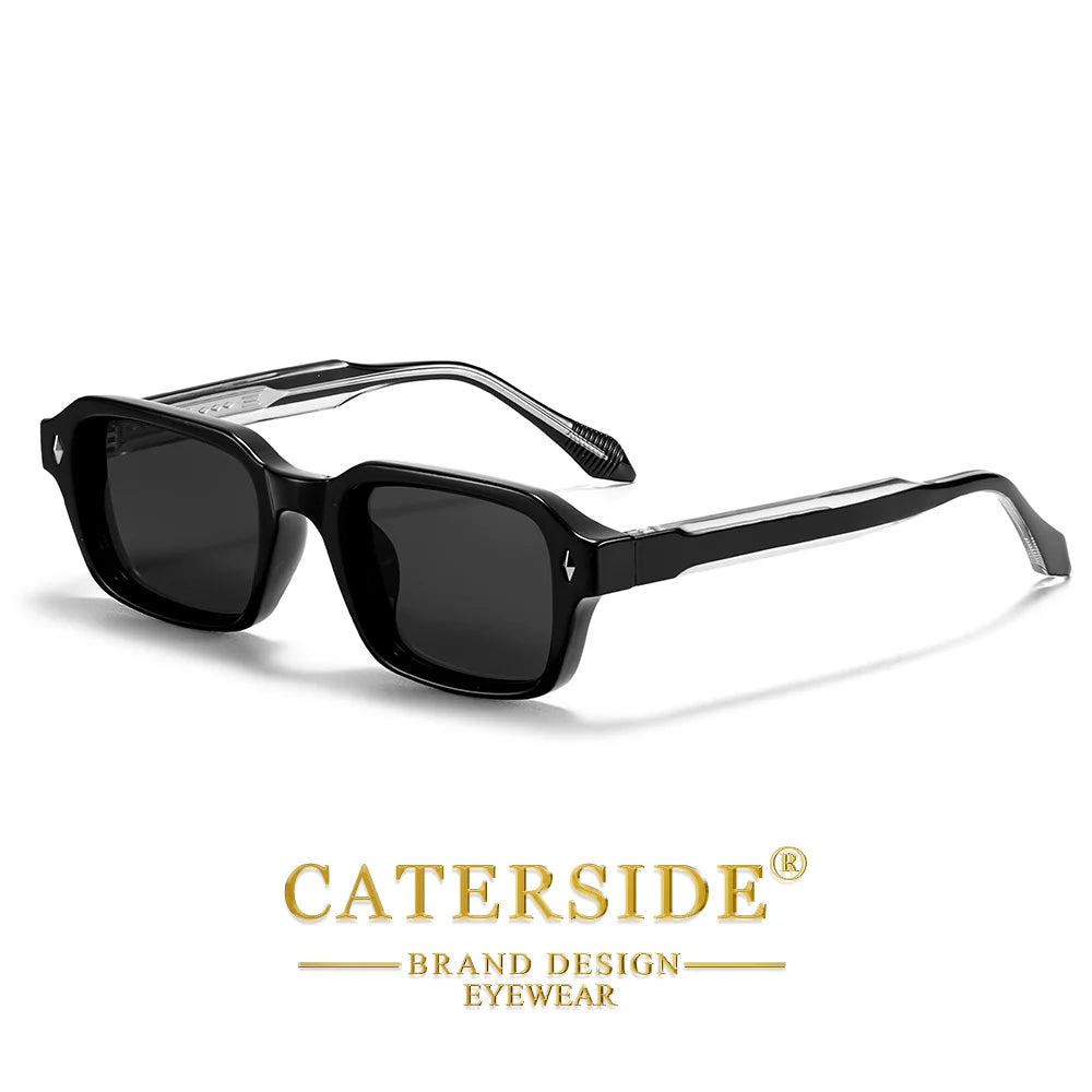 CATERSIDE Unisex Square Frame Sunglasses Retro Punk Personalized Design Sun Glasses Travel Business Festival Gift Eyewear ﻿