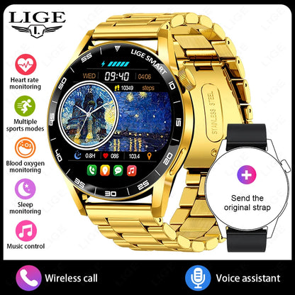 Title
LIGE Smartwatch Men For Android iOS Phone 1.38" HD Bluetooth Call Heart Rate Monitor Waterproof Sport Smart Watch
