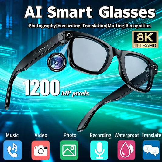 AI Smart Glasses with 8K UltraHD and 1200 MP pixels 