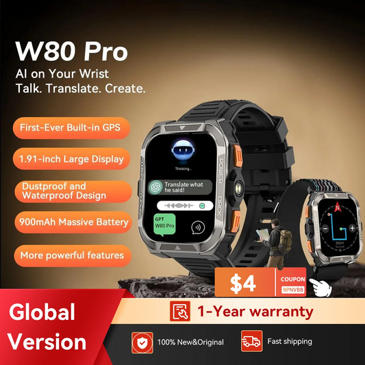 Blackview PRO Outdoor Rugged Smart Watch, GPS Position Smartwatch, 1.91‘’ Display, 900mAh with Flashlight