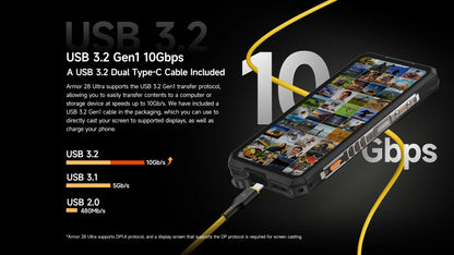 Ulefone Armor 28 Ultra 5G AI Thermal Imaging Rugged Phone Dimensity 9300+ 1TB ROM 32GB RAM Android Smartphone AMOLED Mobile
