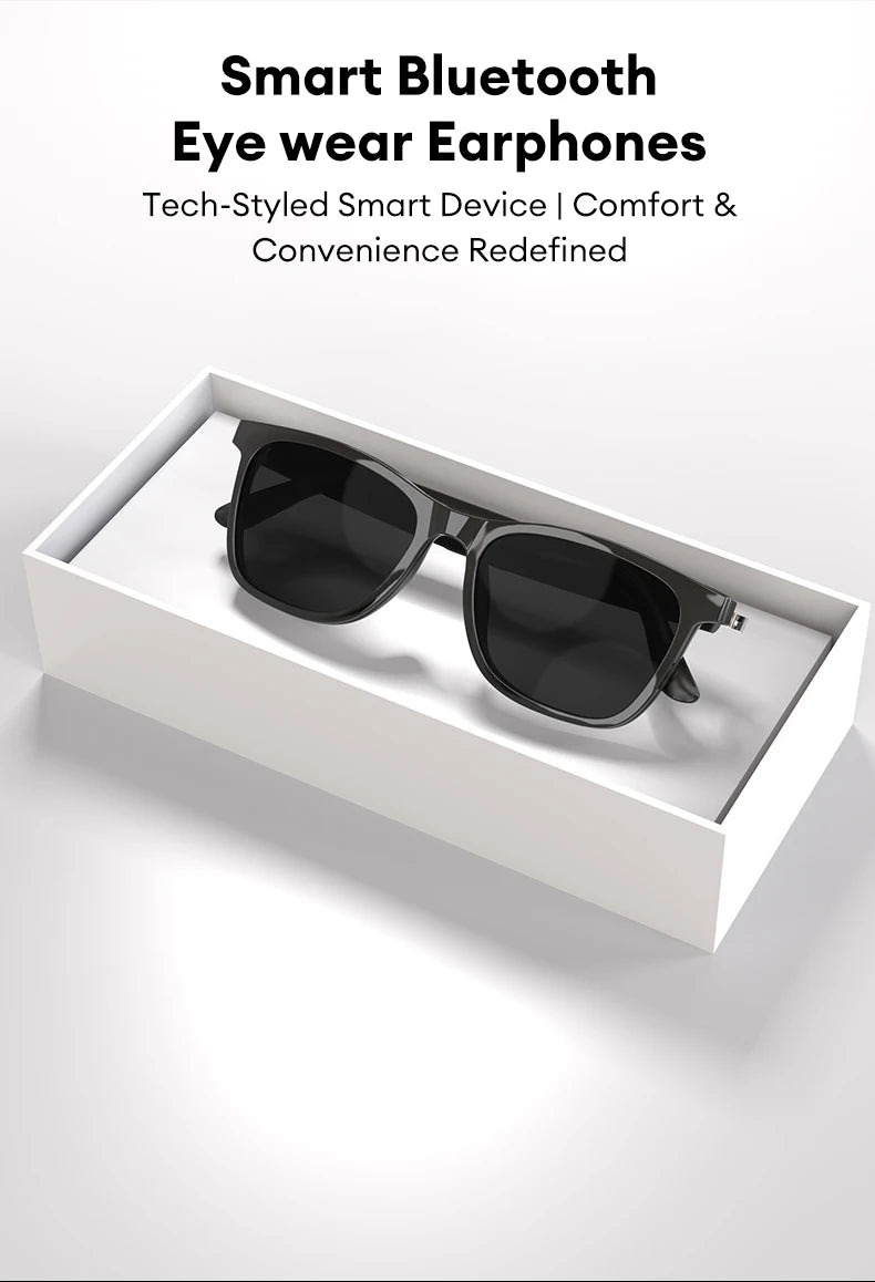 MGALL MG-C08 Smart Glasses AI Voice Assistant Bluetooth Sport Headphones Sunglasses Call Music Headphones Conference Record