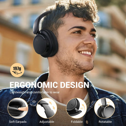 Oneodio Super EQ V16 Wireless Headphones Bluetooth 5.3 Over Ear Headset With Mic Bass/Pop Mode Hi-Res Foldable Headphones 90H