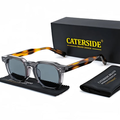CATERSIDE Retro Punk Men Sunglasses Frame Square Travel Party Business Festival
