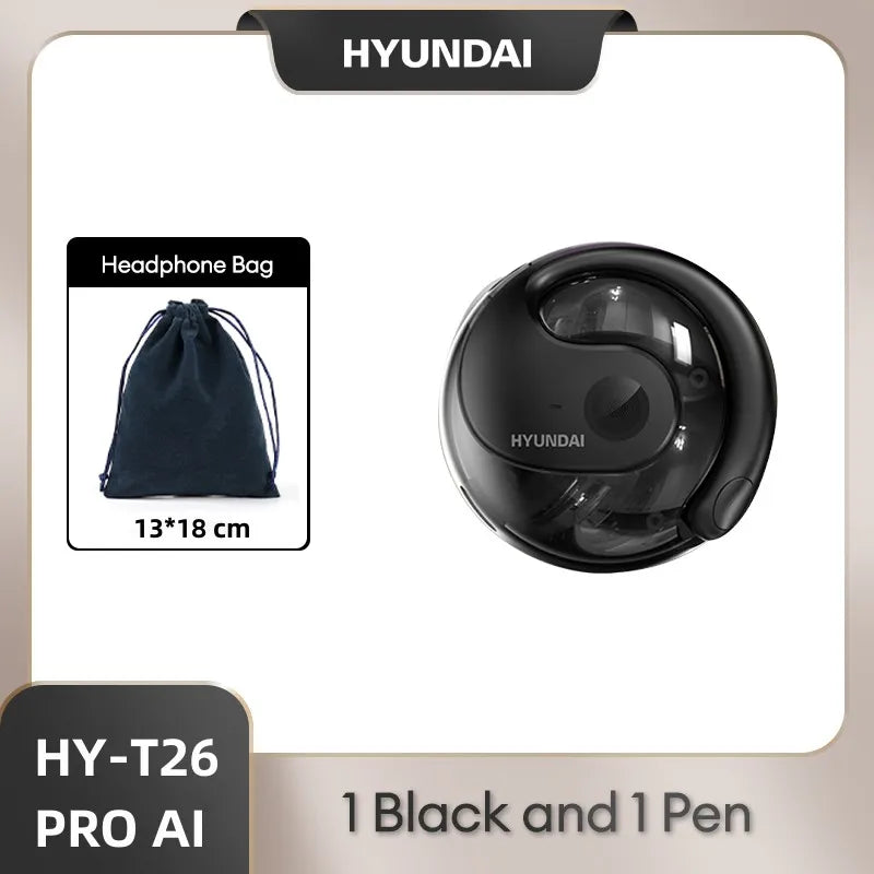HYUNDAI PRO AI Real Time Translator Earbuds 98% Accuracy Wireless BT Translation Earphones for Travel Business Learning