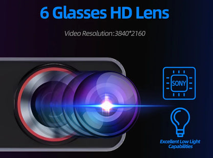 E-ACE Portable Ultra HD 4K Car Front Dash Cam WIFI DVR Optional 1080P Rear camera With 24H Parking Monitor Night Vision