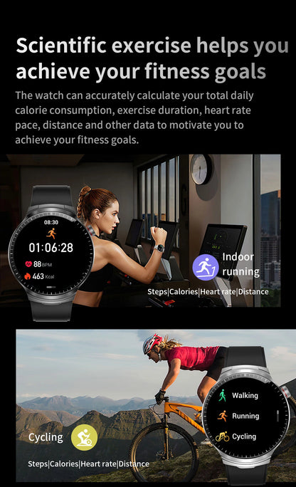 LIGE New TWS 2-In-1 Headset Smart Watch 1.85" Bluetooth Call Men Earphone Smartwatch Heart Rate Health Monitor Music