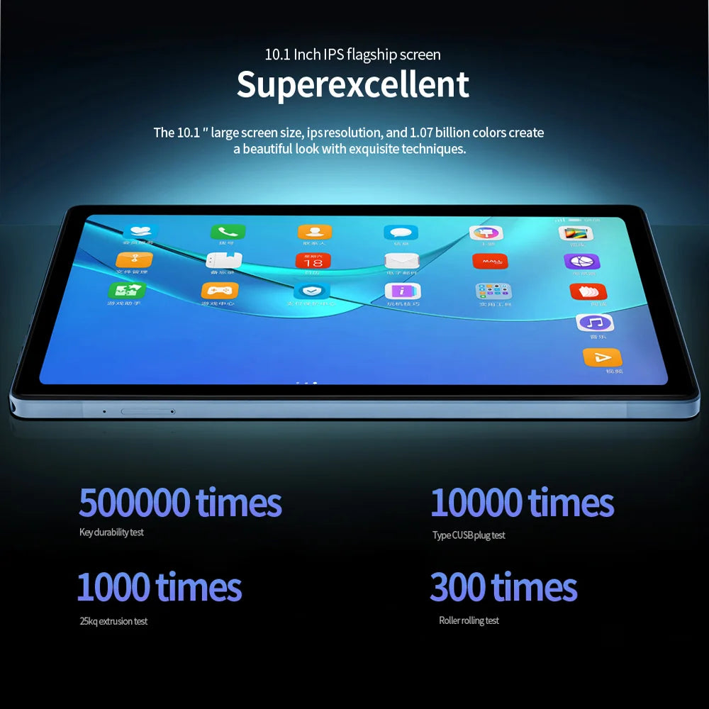 10.1" Tablet with keyboard, mouse, and accessories double Sim & Cameras