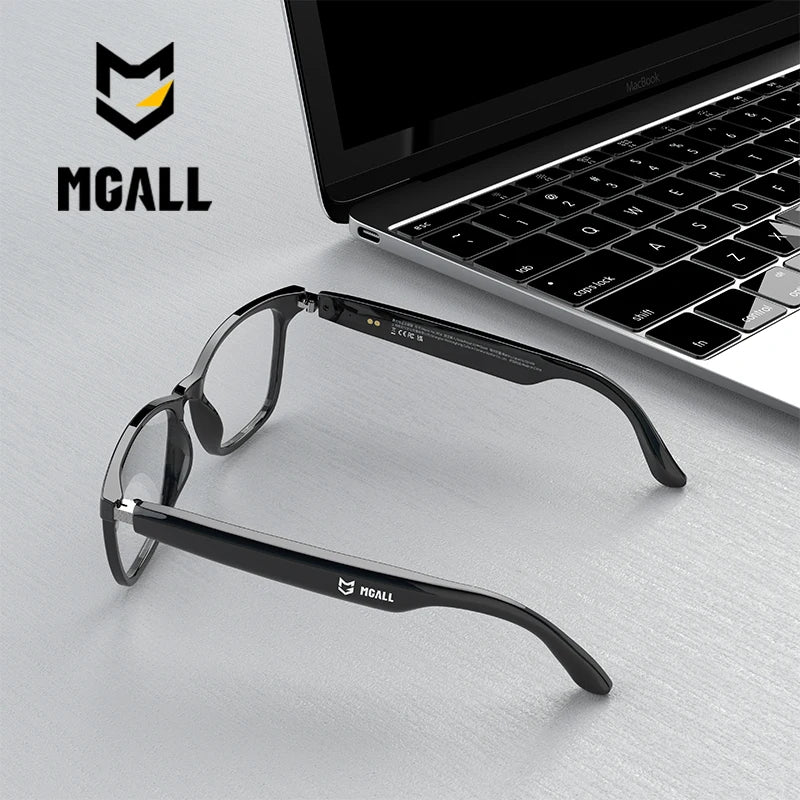 MGALL MG-C08 Smart Glasses AI Voice Assistant Bluetooth Sport Headphones Sunglasses Call Music Headphones Conference Record