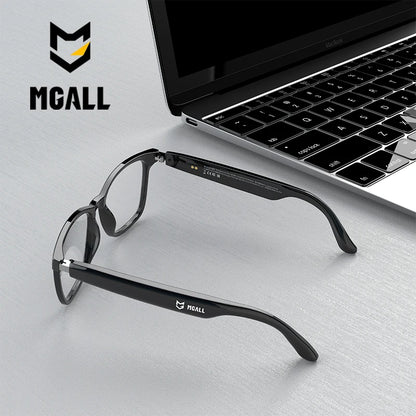 MGALL MG-C08 Smart Glasses AI Voice Assistant Bluetooth Sport Headphones Sunglasses Call Music Headphones Conference Record