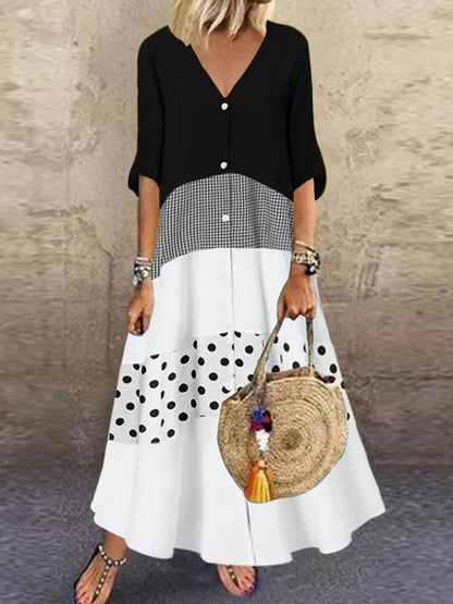 ZANZEA Summer Maxi Dress Women's Vintage Printed Sundress Casual Loose Short Sleeve Vestidos Vacation High Waist Robe - Zara-Craft