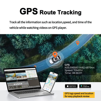 Car dashboard camera system with GPS, WiFi,