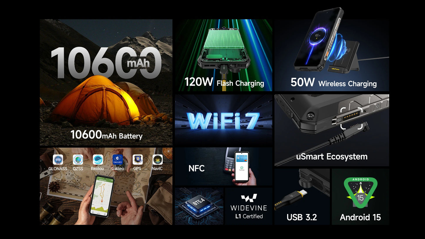 Ulefone Armor 28 Ultra 5G AI Thermal Imaging Rugged Phone Dimensity 9300+ 1TB ROM 32GB RAM Android Smartphone AMOLED Mobile