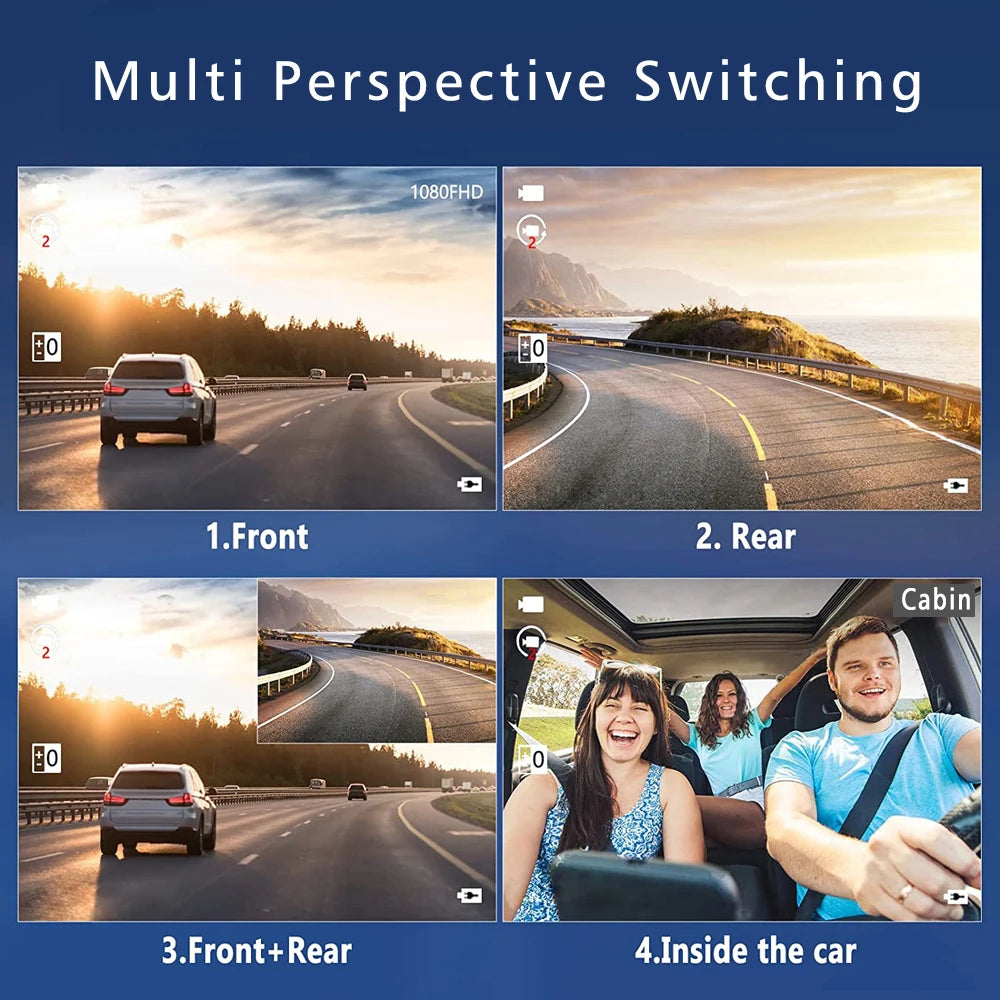 3 Channel WIFI Car DVR HD 1080P Cabin Vehicle Dash Cam Three Way Camera DVRs Recorder Video