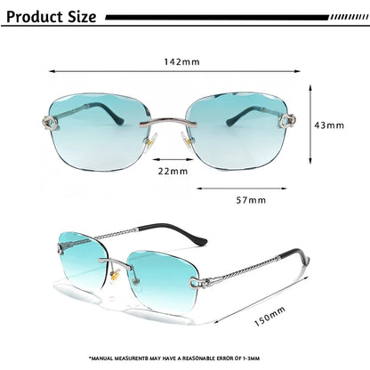 CATERSIDE Retro Fashion Sunglasses Women Men Brand Designer Rimless Gradient Sun Glasses Shades