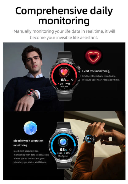 LIGE New TWS 2-In-1 Headset Smart Watch 1.85" Bluetooth Call Men Earphone Smartwatch Heart Rate Health Monitor Music
