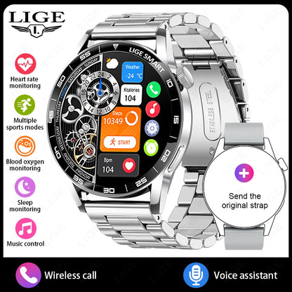 Title
LIGE Smartwatch Men For Android iOS Phone 1.38" HD Bluetooth Call Heart Rate Monitor Waterproof Sport Smart Watch
