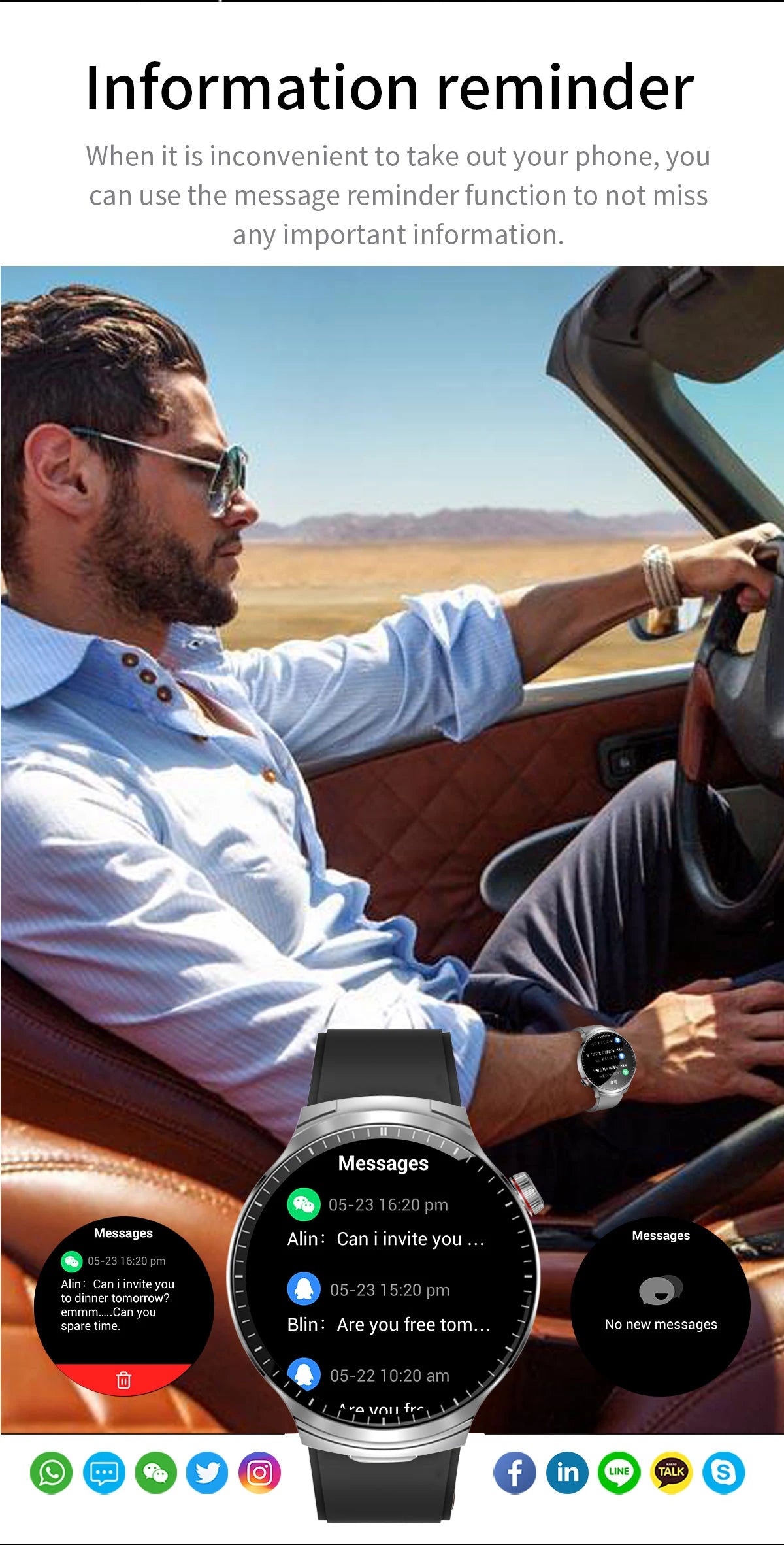 LIGE New TWS 2-In-1 Headset Smart Watch 1.85" Bluetooth Call Men Earphone Smartwatch Heart Rate Health Monitor Music