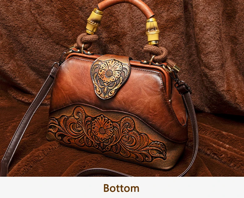 2026 Retro Embossed Women's Crossbody Handbag Large Capacity Versatile Single-Shoulder Bag