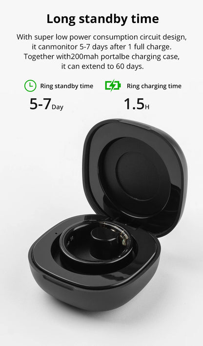 COLMI R09 Smart Ring Men Women with Charging Case, Body Temperature Health and Sleep Monitor For Xiaomi Samsung Phone