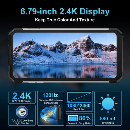 Unihertz Tank 2 PRO Rugged Phones with Projector 2.4K 23800 mAh 24GB+512GB Android 14 100MP NFC 120W G99 Octa Core Dual SIM