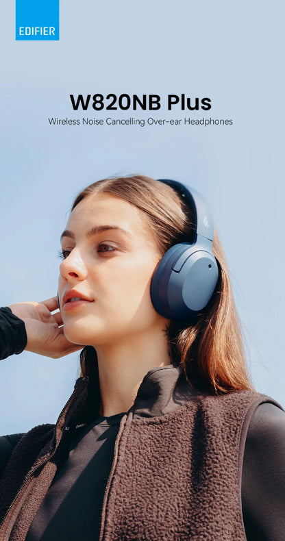 Edifier ANC Wireless Headphone Bluetooth 6.1 Over-ear Headset -49dB Noise Cancelling Earphone Hi-Res Audio