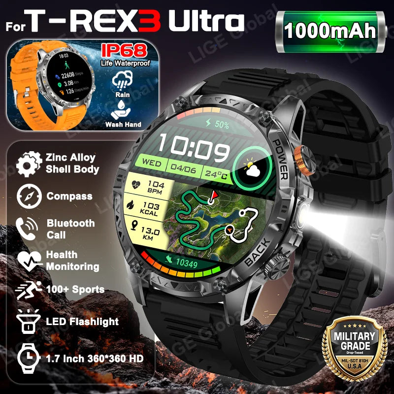 LIGE Military T-Rex 3 Ultra Smart Watch 1000mAh IP68 Waterproof