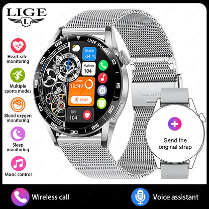 Title
LIGE Smartwatch Men For Android iOS Phone 1.38" HD Bluetooth Call Heart Rate Monitor Waterproof Sport Smart Watch
